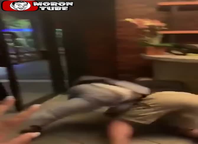 Video :A client calms him down after he assaults and headbutts two staff